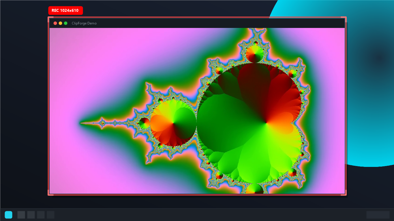 Region recording with live red frame